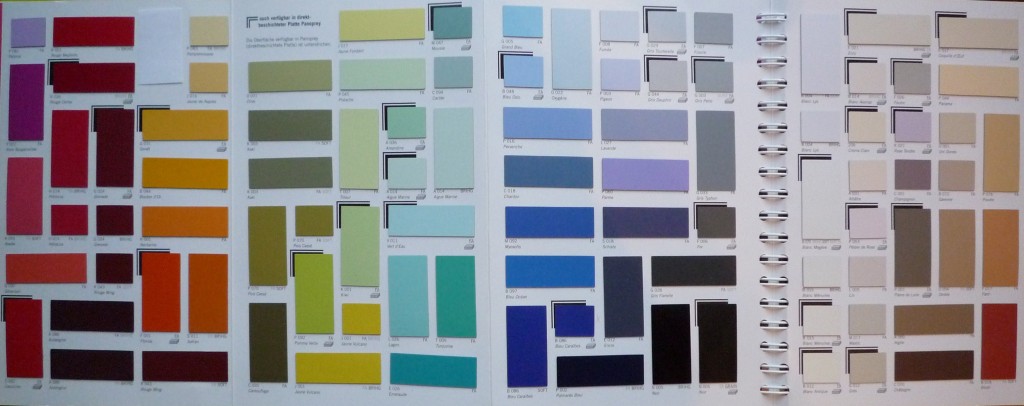 Schichtstoff Oberflächen sind in einer großen Farbenvielfalt verfügbar (z. B. Polyrey)